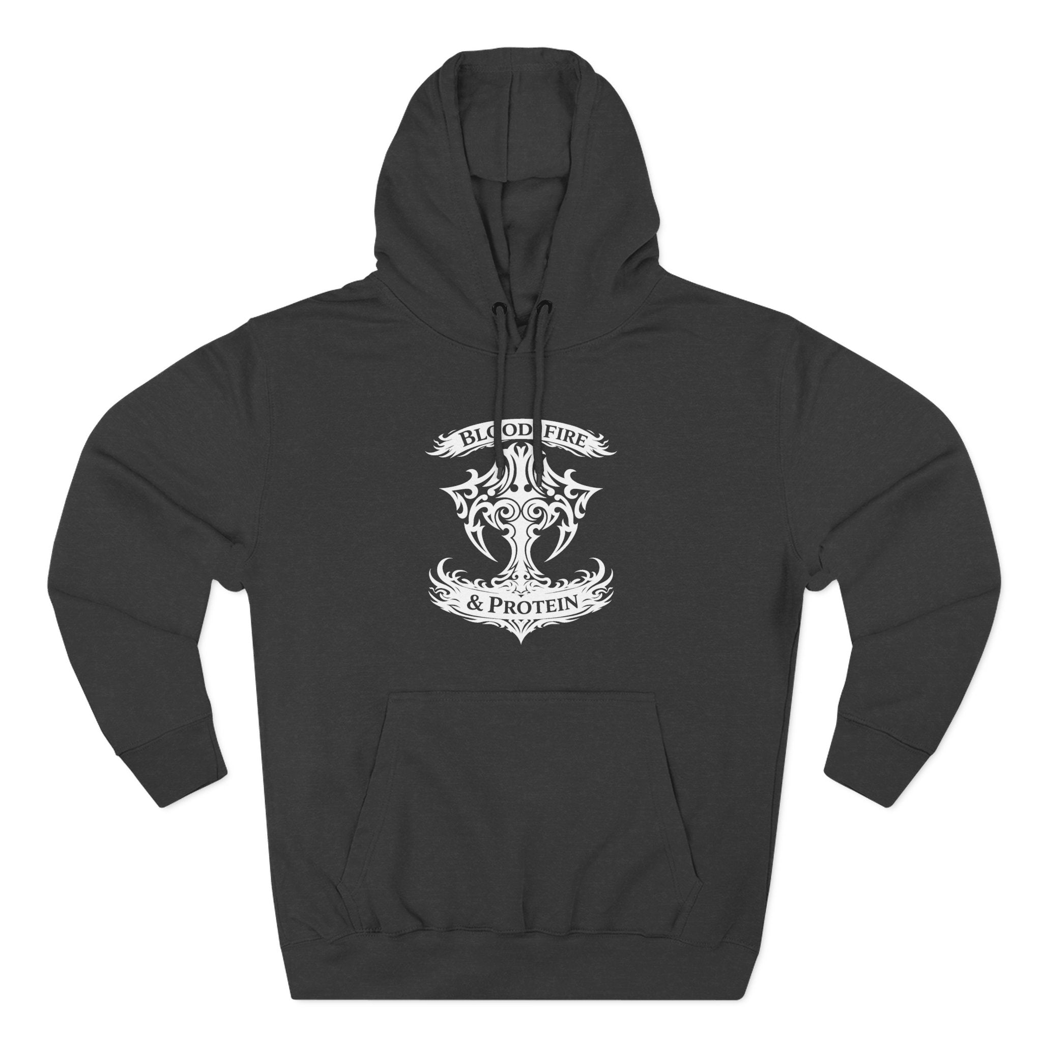 White Tribal Cross Crest — Pullover Hoodie