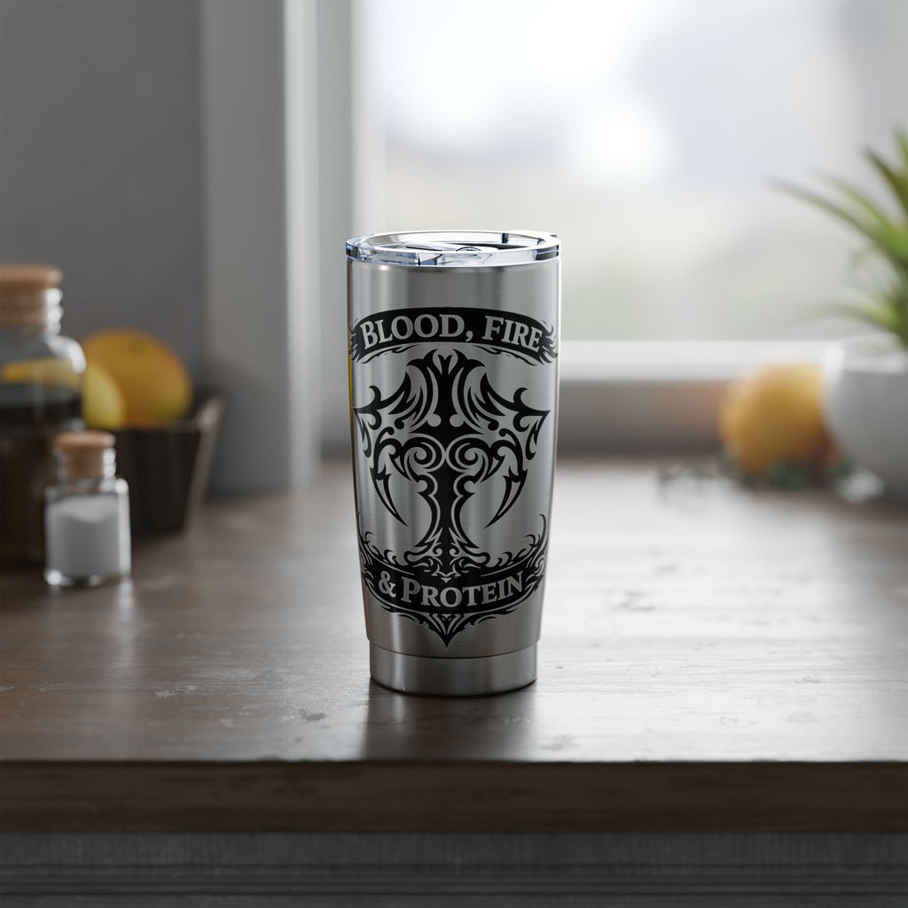 Steel Tribal Cross — 20oz Insulated Tumbler