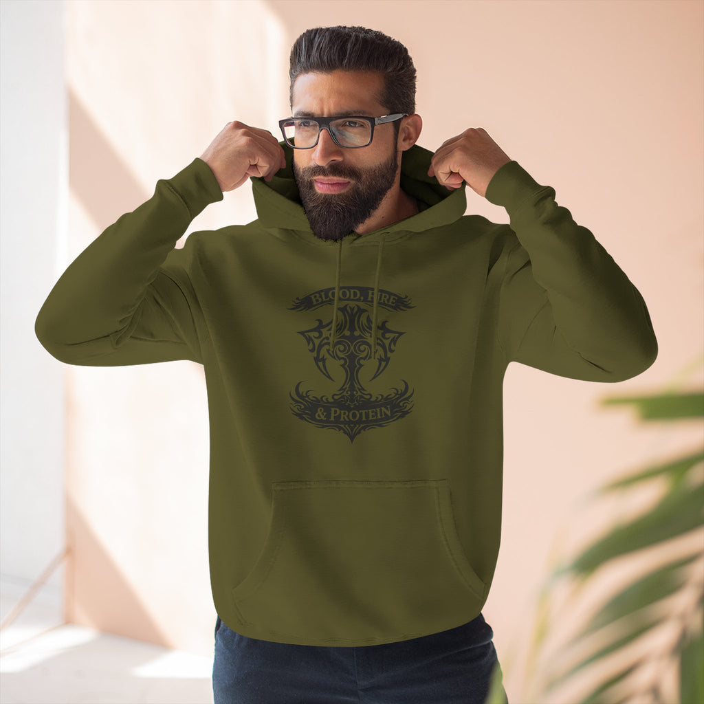 Black Tribal Cross Crest — Pullover Hoodie