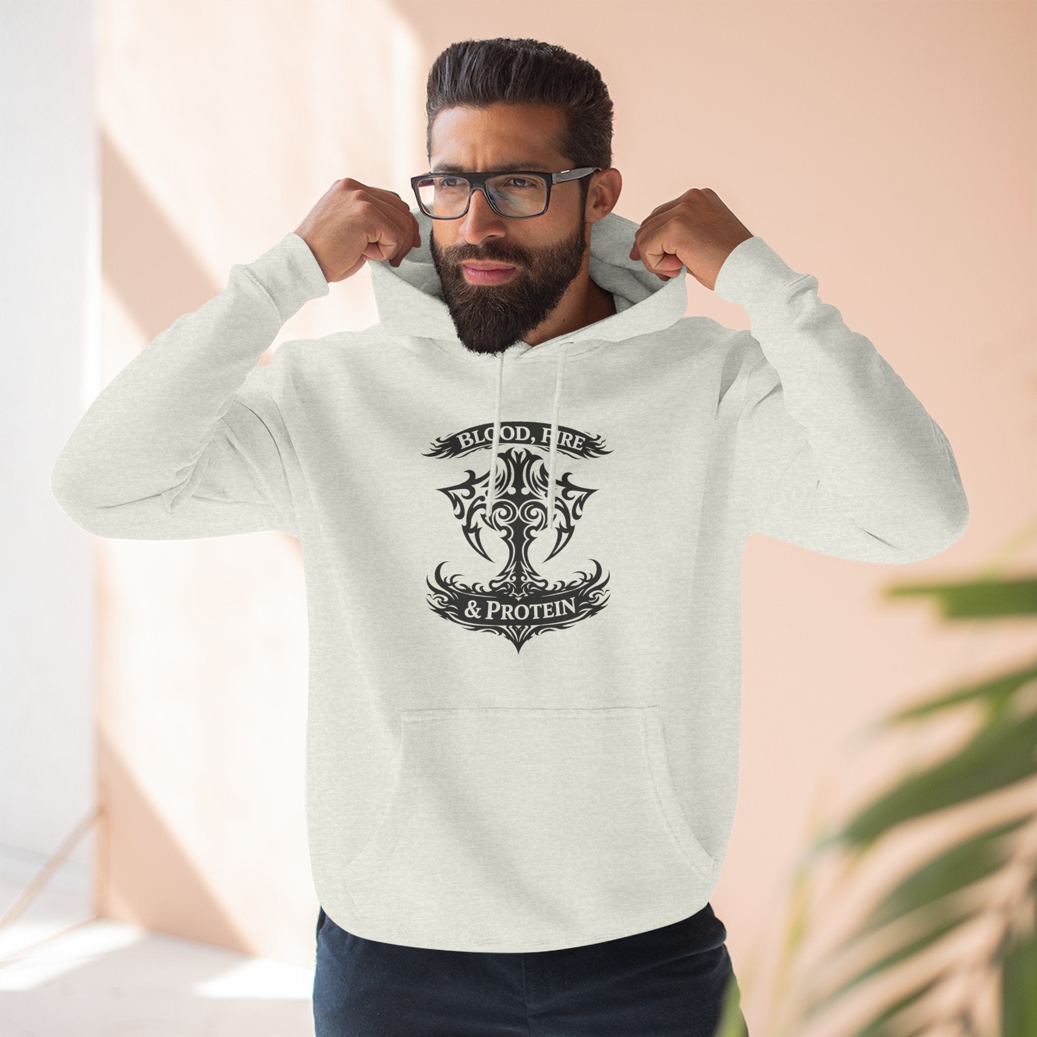 Black Tribal Cross Crest — Pullover Hoodie