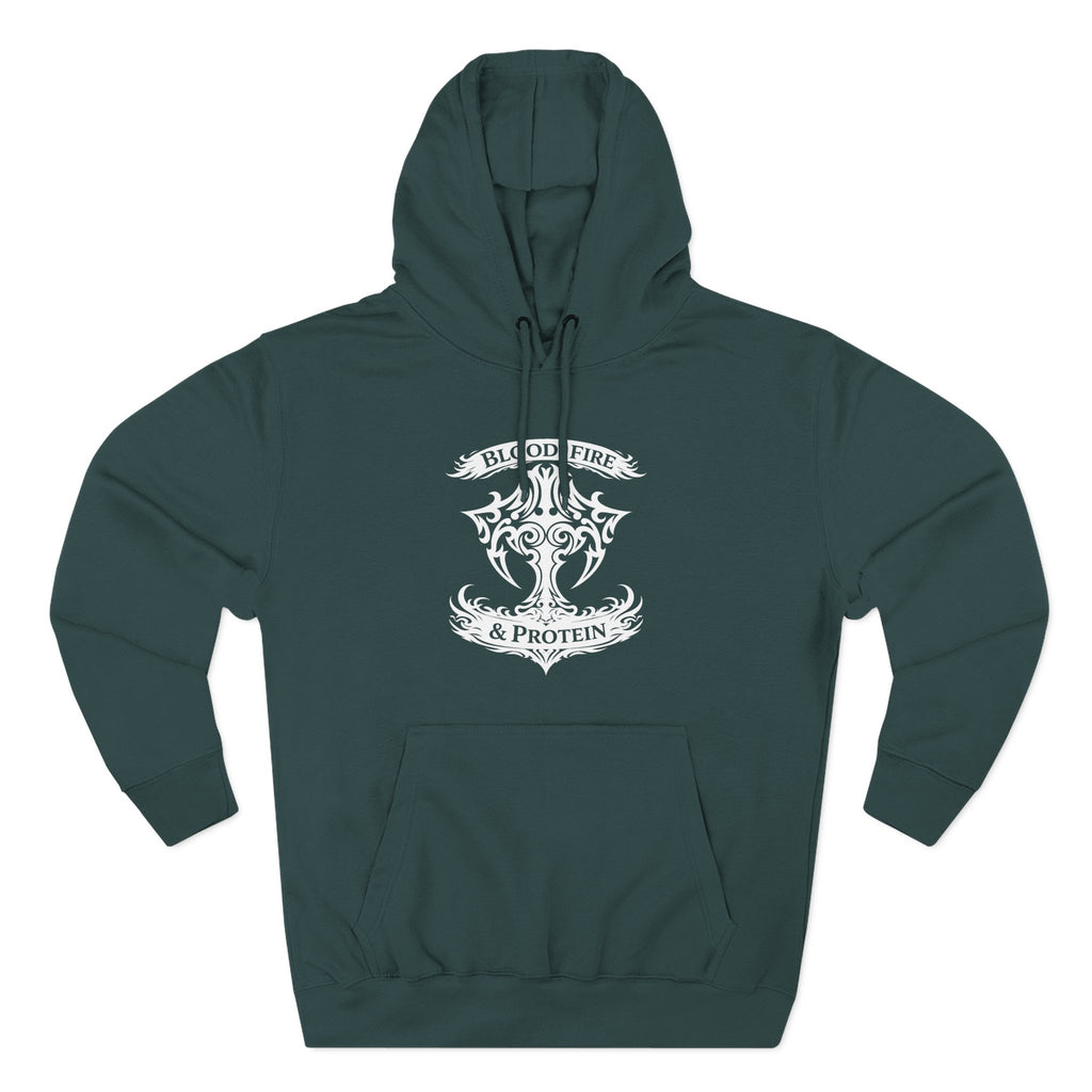 White Tribal Cross Crest — Pullover Hoodie