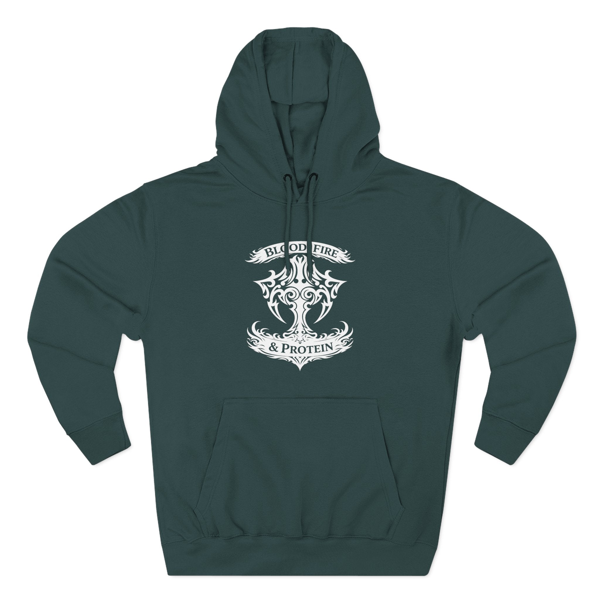 White Tribal Cross Crest — Pullover Hoodie