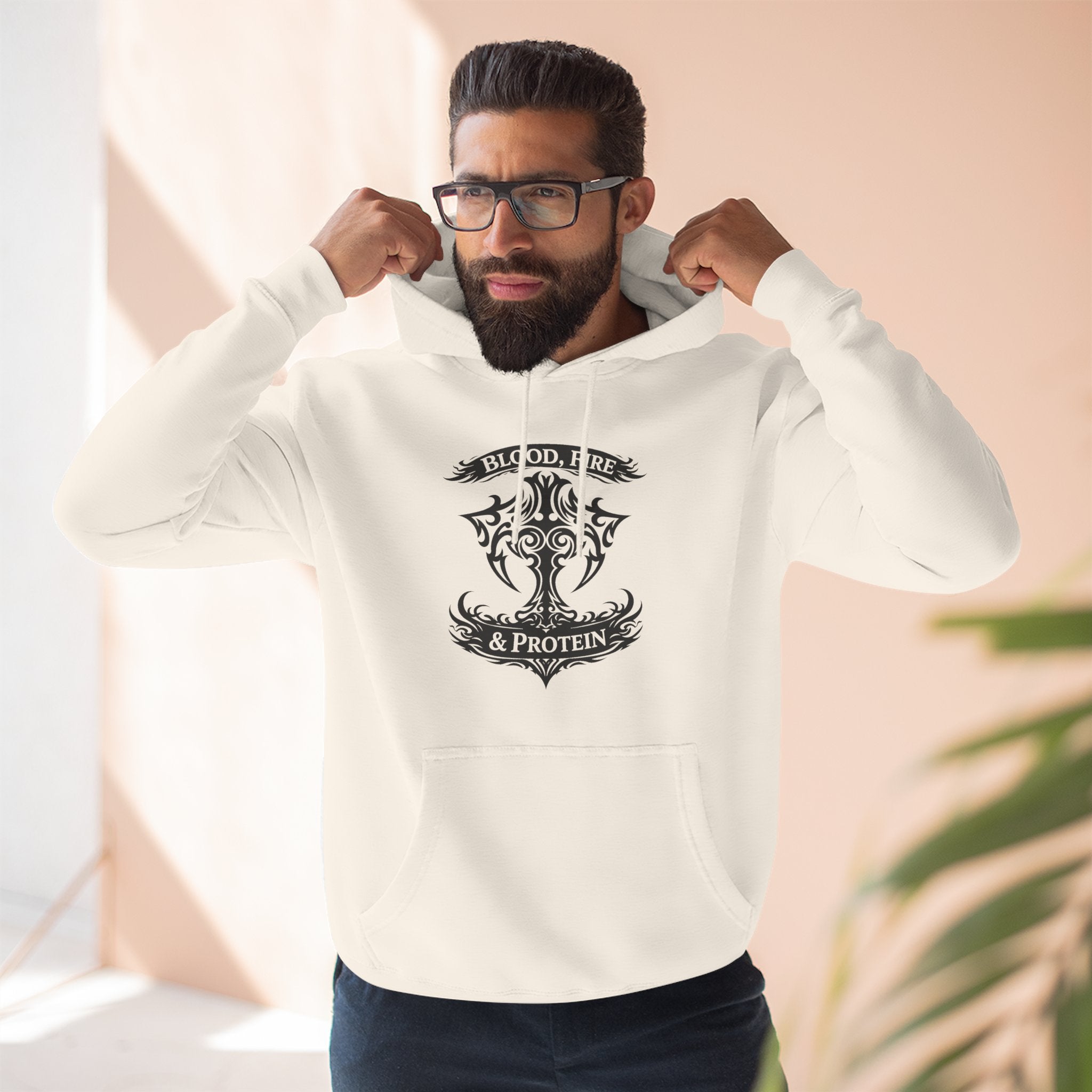 Black Tribal Cross Crest — Pullover Hoodie