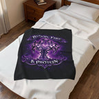 Violet Tribal Cross — Throw Blanket