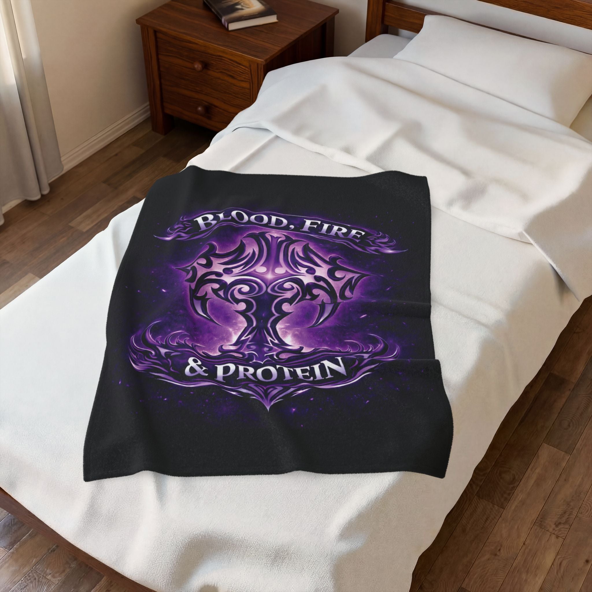 Violet Tribal Cross — Throw Blanket