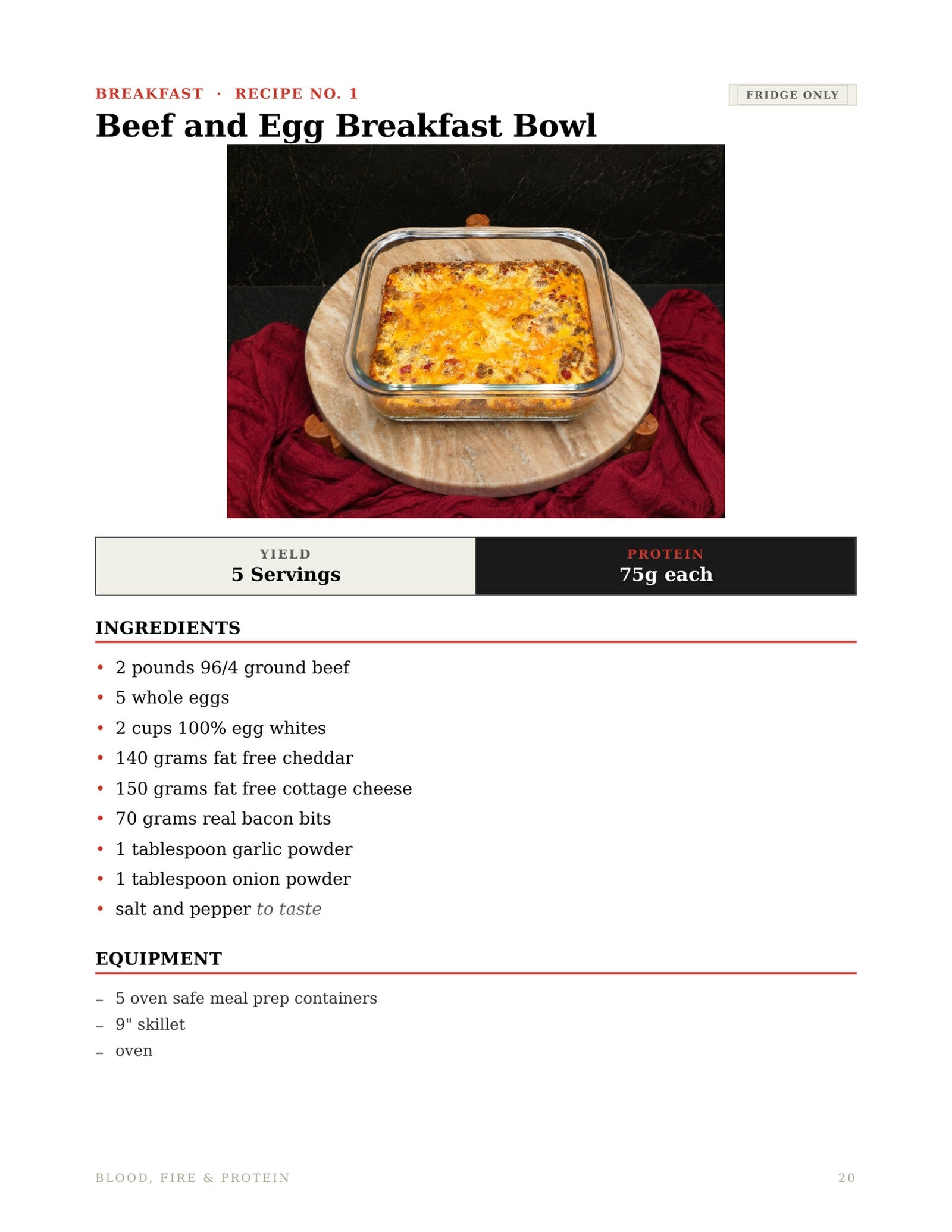 Blood, Fire & Protein — The Cookbook (Digital Edition)