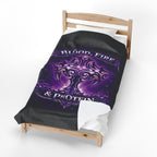 Violet Tribal Cross — Throw Blanket