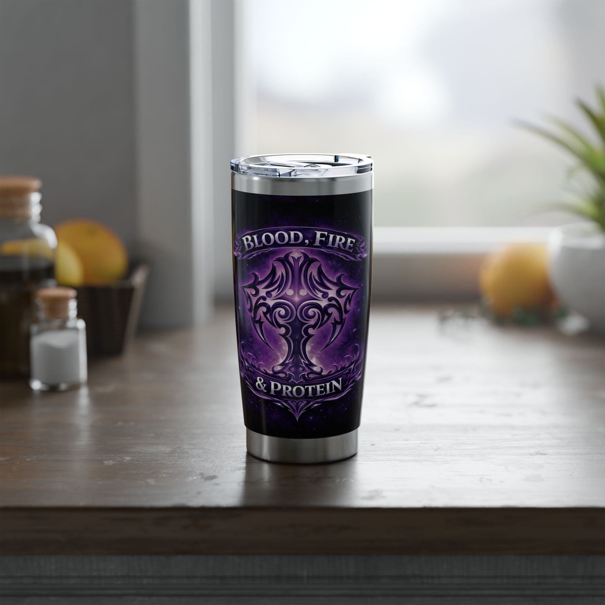 Violet Tribal Cross — 20oz Insulated Tumbler