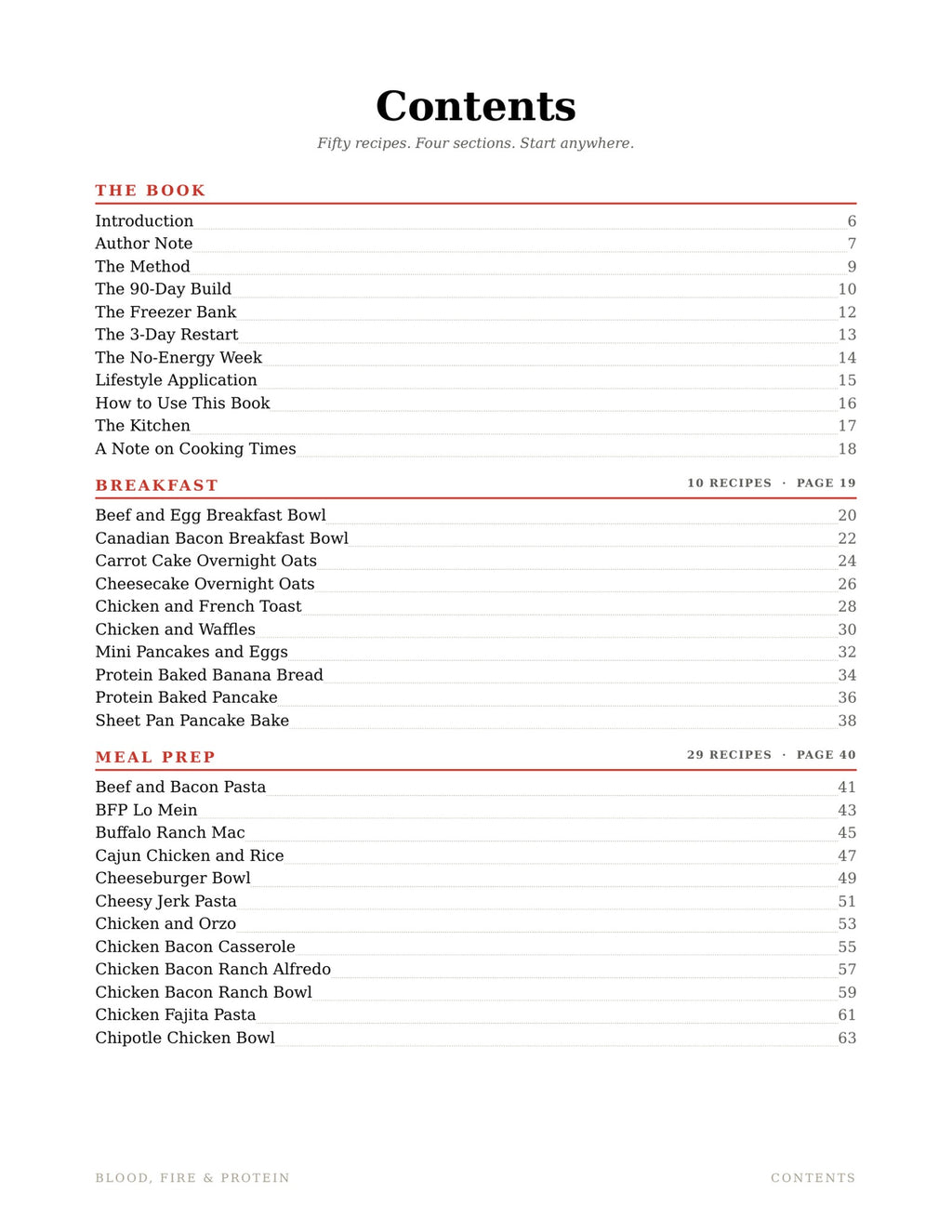 Blood, Fire & Protein — The Cookbook (Digital Edition)