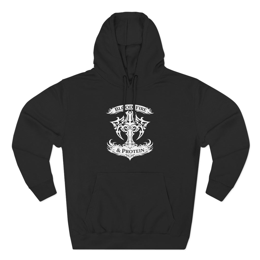 White Tribal Cross Crest — Pullover Hoodie