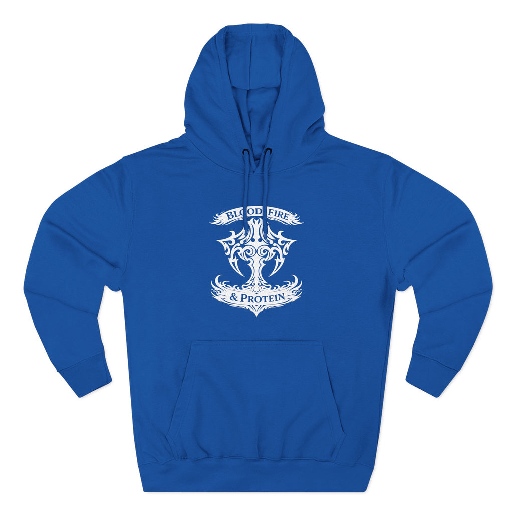 White Tribal Cross Crest — Pullover Hoodie