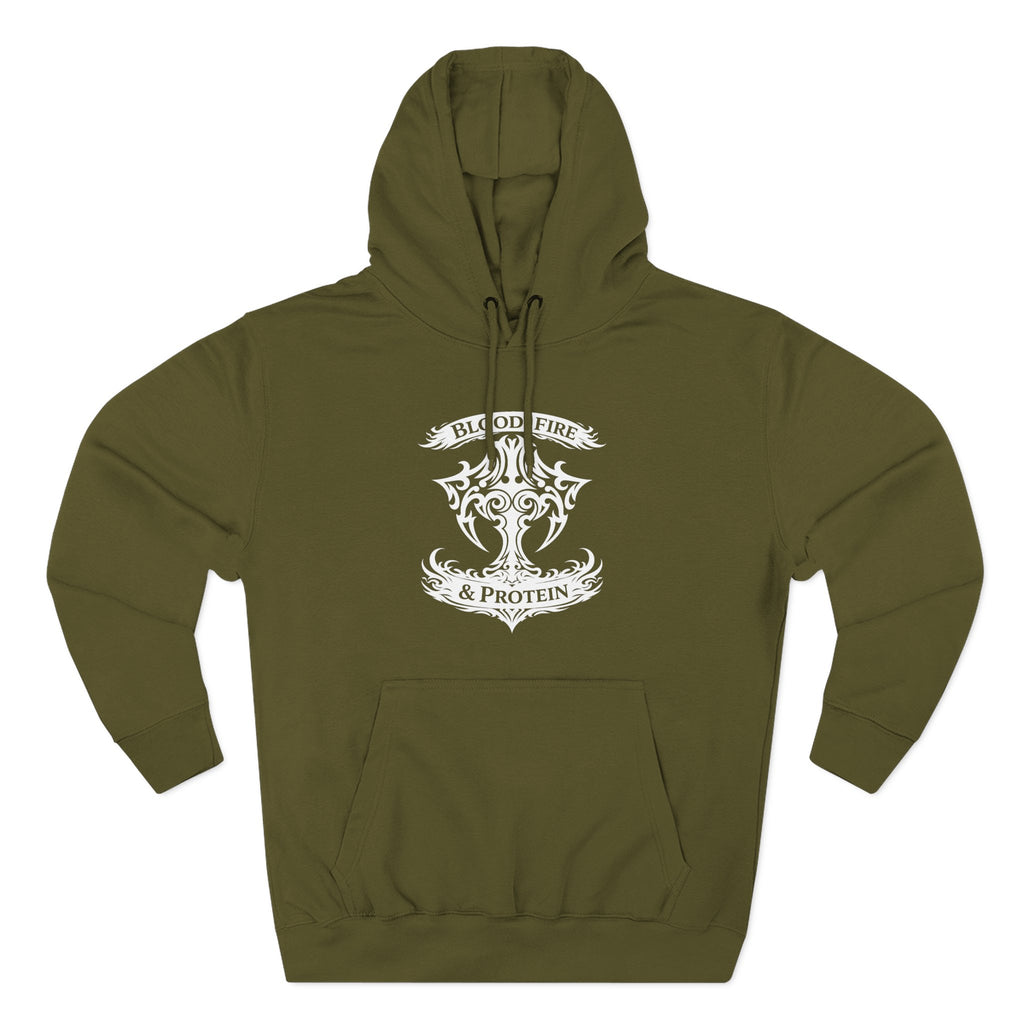 White Tribal Cross Crest — Pullover Hoodie