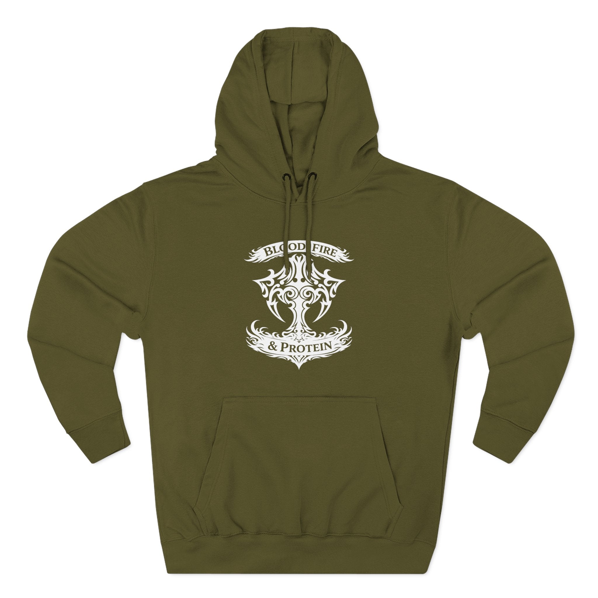 White Tribal Cross Crest — Pullover Hoodie