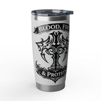 White Tribal Cross — 20oz Insulated Tumbler