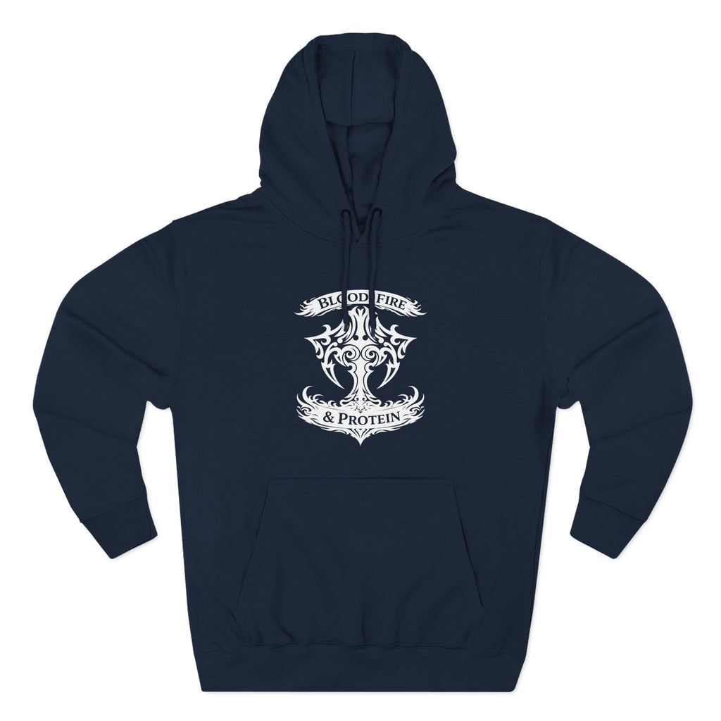 White Tribal Cross Crest — Pullover Hoodie