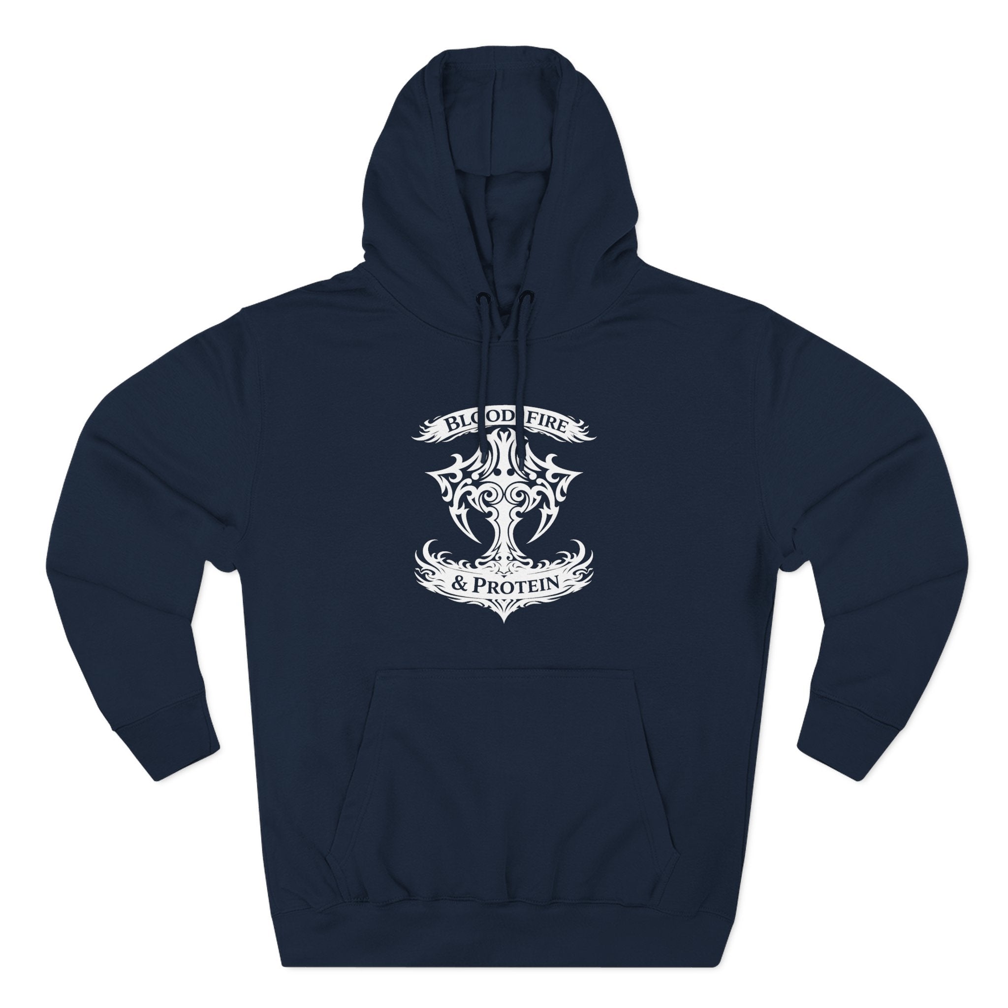 White Tribal Cross Crest — Pullover Hoodie