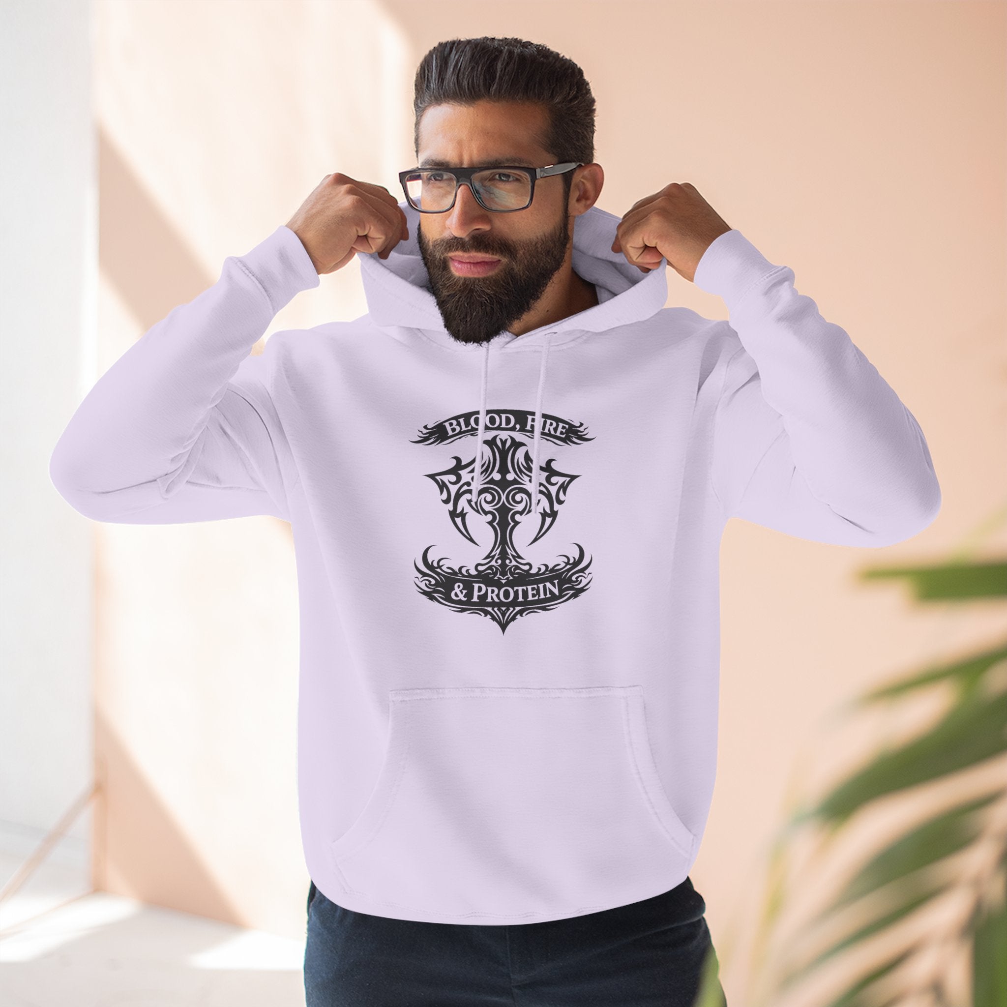 Black Tribal Cross Crest — Pullover Hoodie