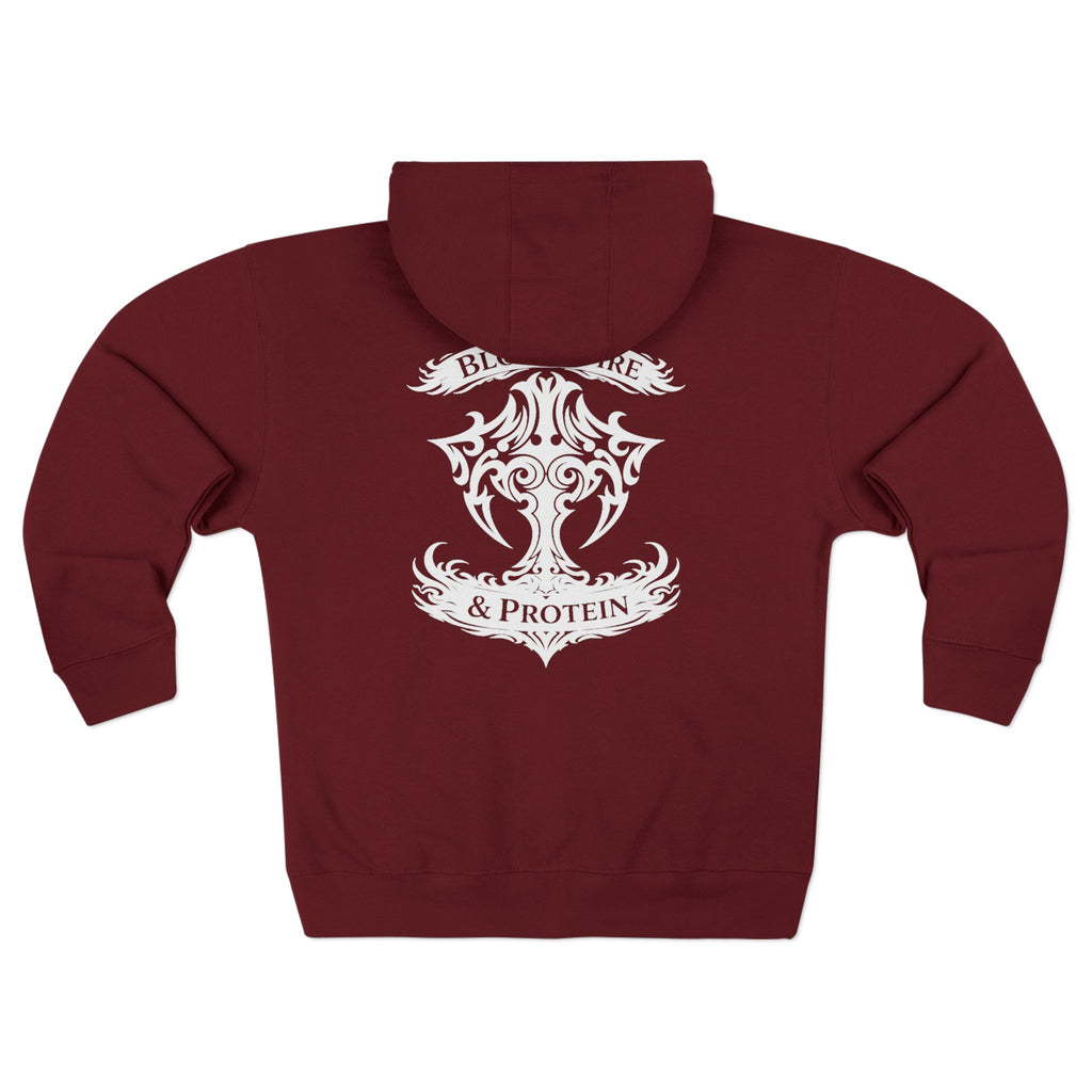 White Tribal Cross — Zip Hoodie