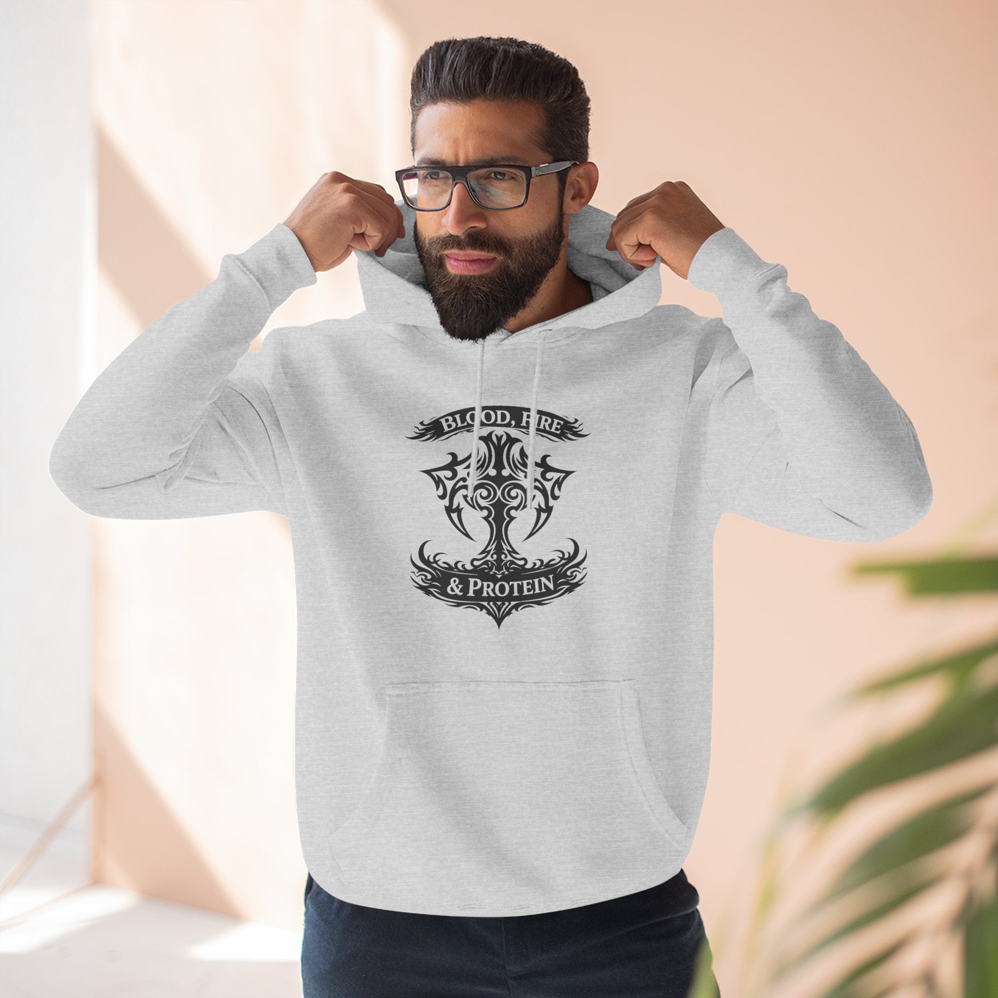Black Tribal Cross Crest — Pullover Hoodie